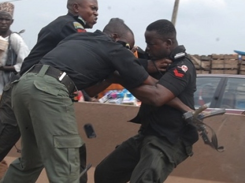 Image result for nigerian police men drinking on duty